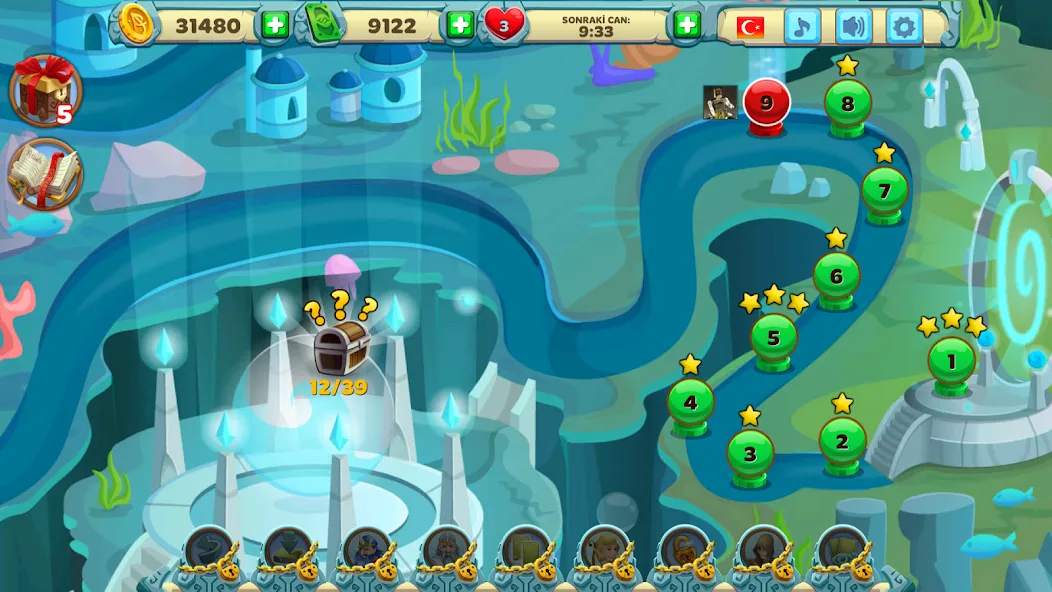 Solitaire Atlantis (олитэр Атлантис)  [МОД Много монет] Screenshot 4