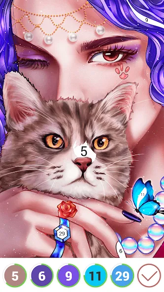 Hola Color--Coloring by Number (ола калор)  [МОД Много монет] Screenshot 1
