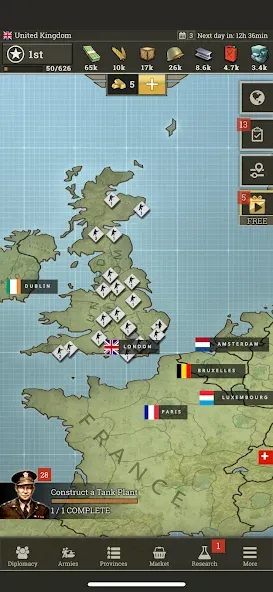 Call of War: Frontlines  [МОД Много денег] Screenshot 1