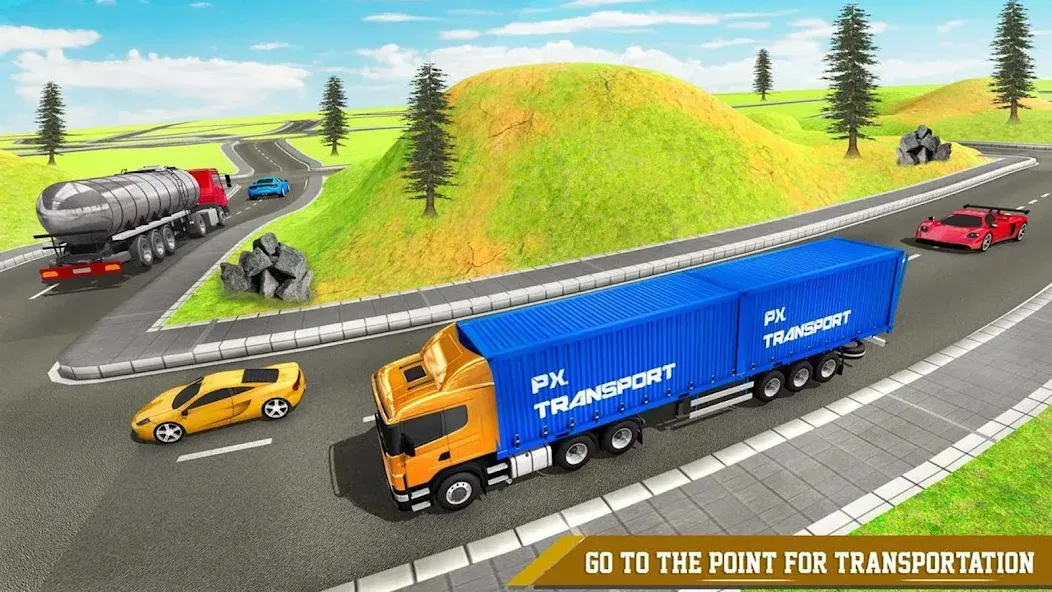 Cargo Transport Truck Driving (Грузовик перевозки грузов)  [МОД Много денег] Screenshot 2