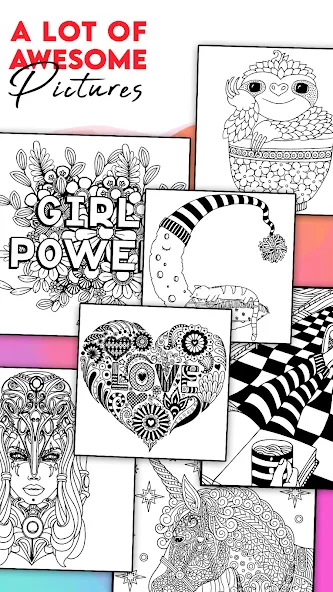 Coloring for adults offline  [МОД Mega Pack] Screenshot 2