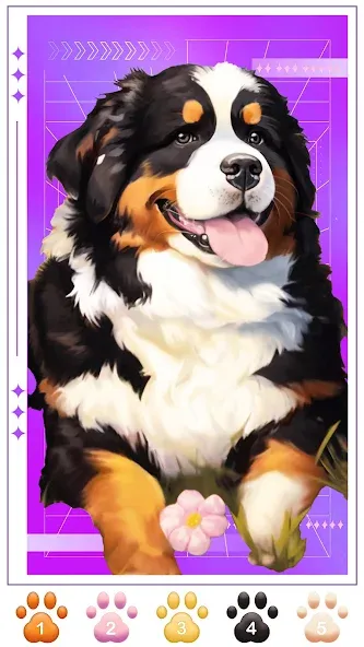Dog Coloring, Color by number  [МОД Бесконечные монеты] Screenshot 2