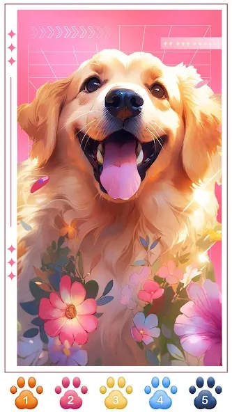 Dog Coloring, Color by number  [МОД Бесконечные монеты] Screenshot 3
