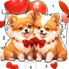Скачать взлом Dog Coloring, Color by number  [МОД Бесконечные монеты] на Андроид
